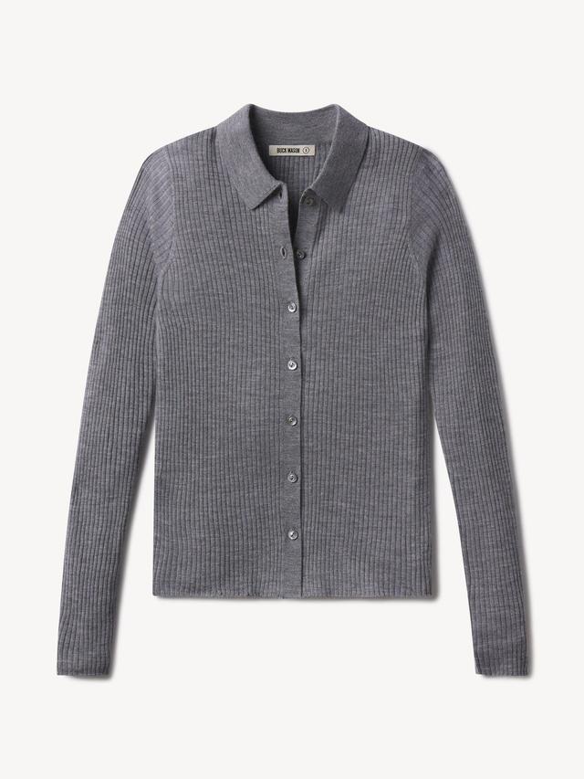 Heather Grey Featherweight Silk Cashmere Shirt Product Image