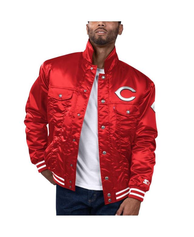 Levis x Starter Mens Red Kansas City Chiefs Silver Tab Trucker Full-Snap Jacket Product Image