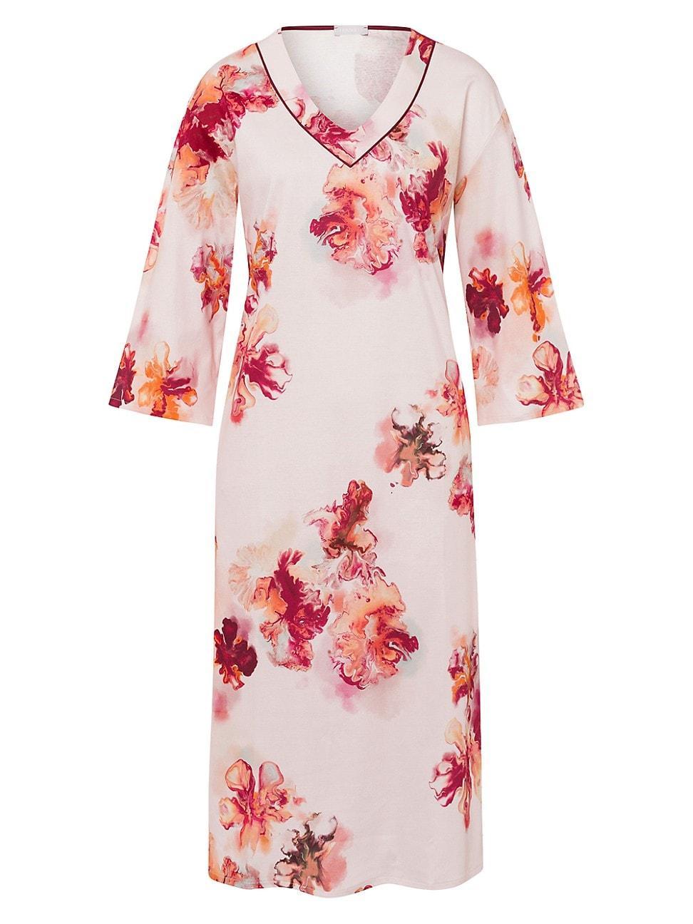 Womens Eleni Floral Cotton Nightgown Product Image