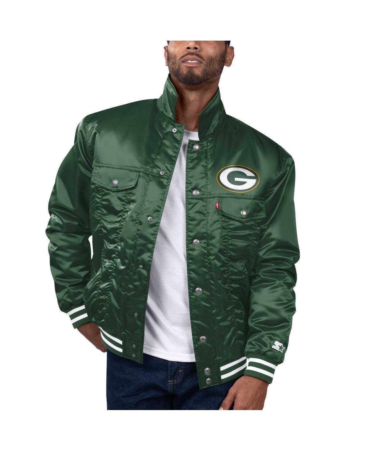 Levis x Starter Mens Green Green Bay Packers Silver Tab Trucker Full-Snap Jacket Product Image