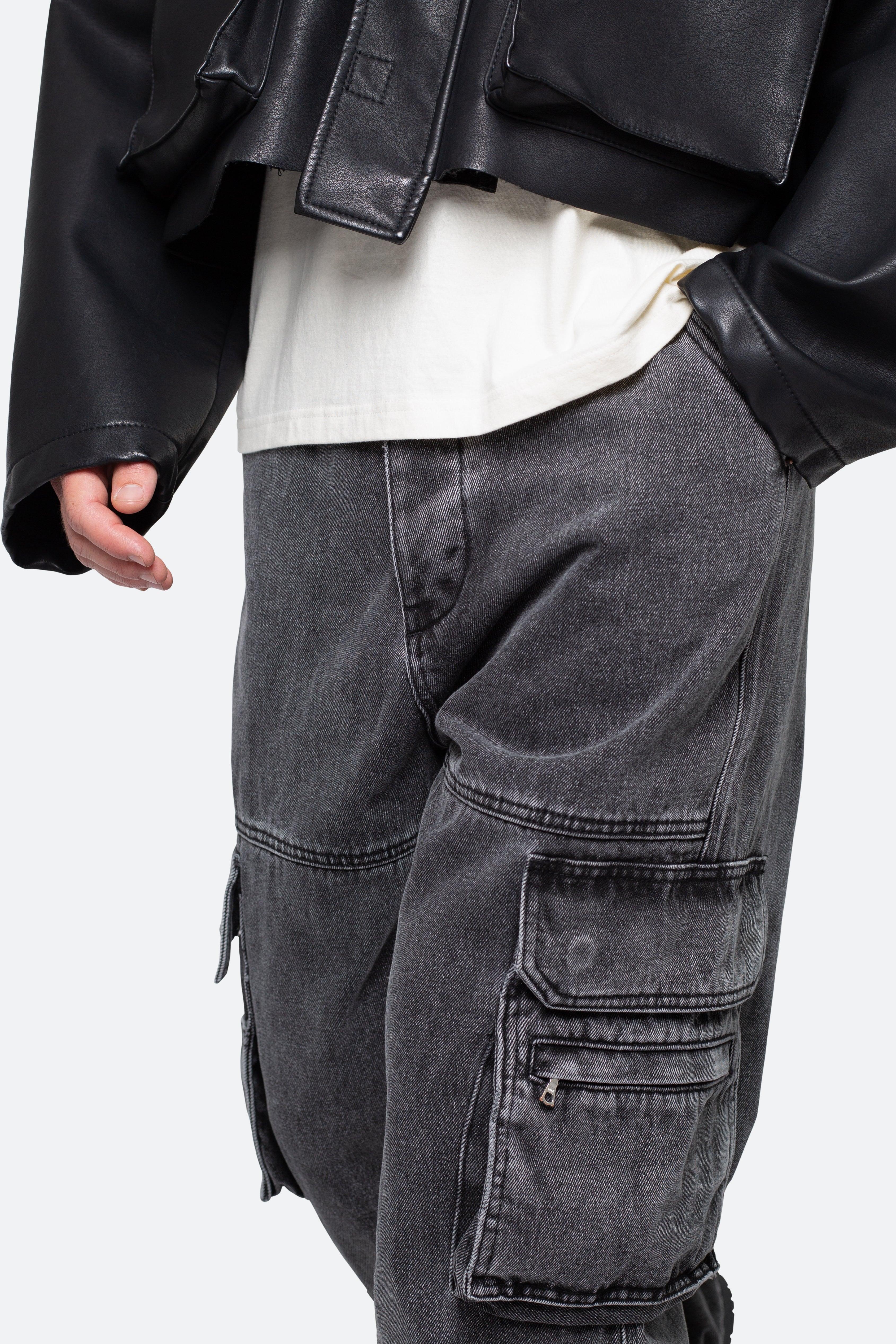 Ultra Baggy Skate Cargo Denim - Washed Black Product Image