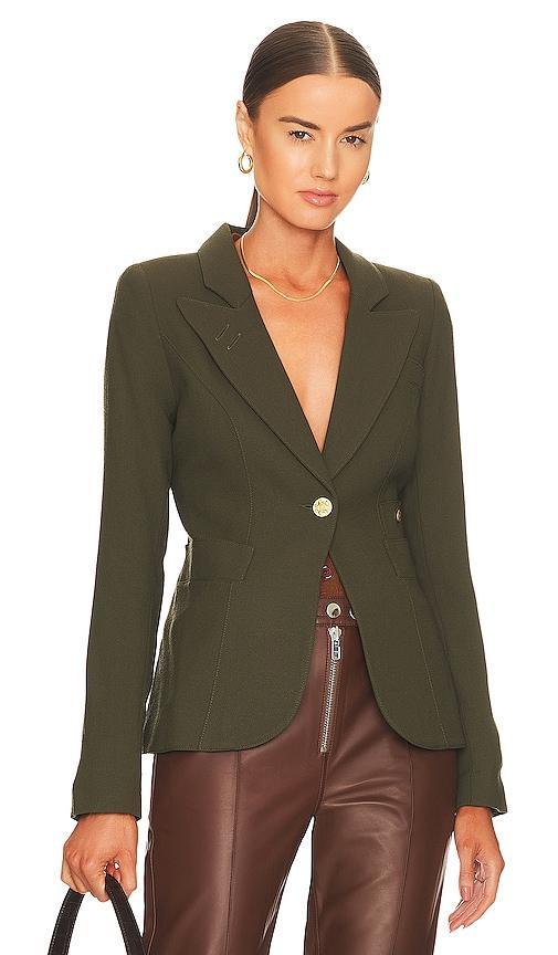 Smythe Classic Duchess Blazer in Green. Product Image