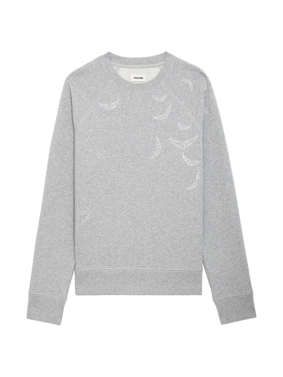 Womens Wing Crystal-Embellished Crewneck Sweatshirt Product Image