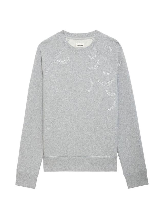 Womens Wing Crystal-Embellished Crewneck Sweatshirt Product Image