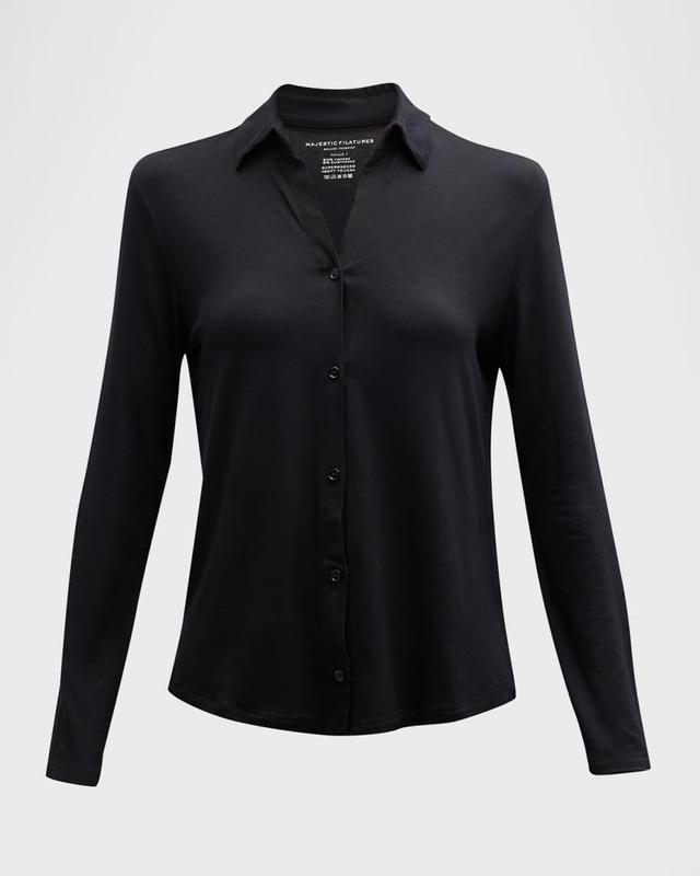 Soft Touch Button-Front Shirt Product Image