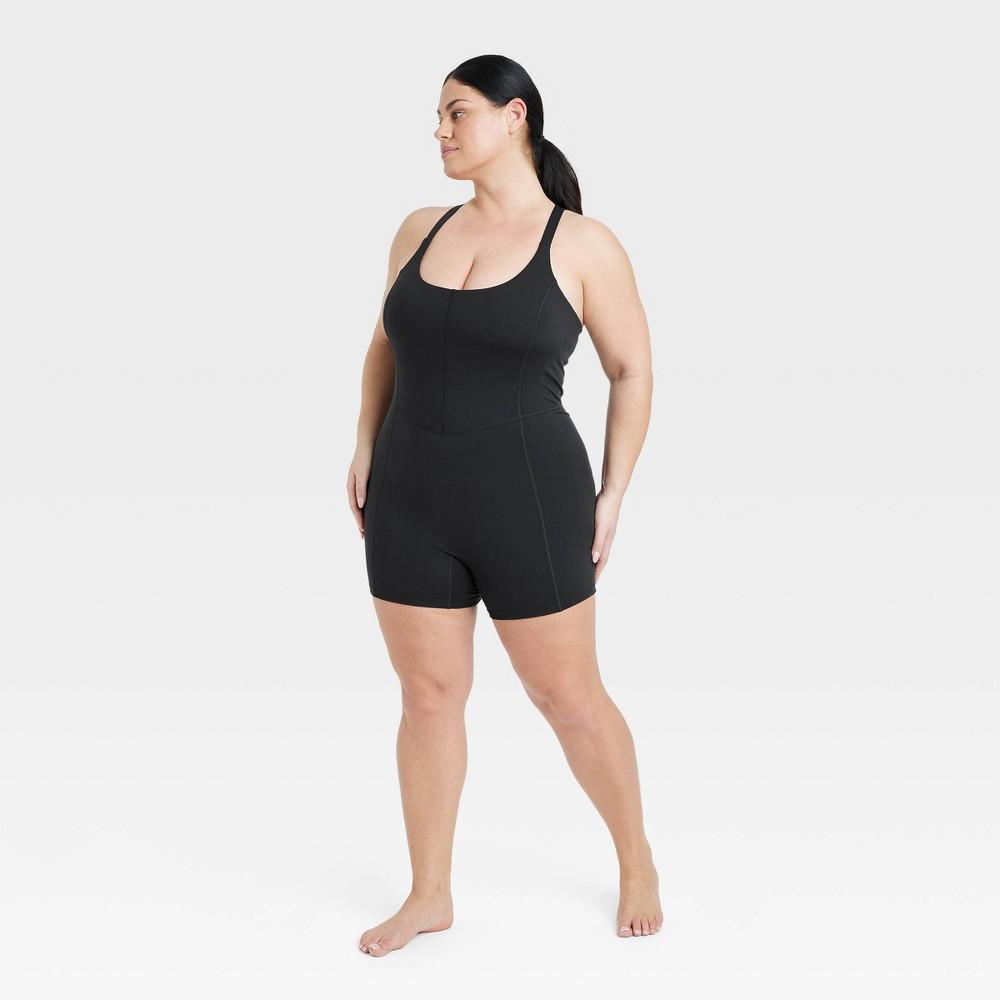 Womens Brushed Sculpt Short Bodysuit - All In Motion Black XS Product Image