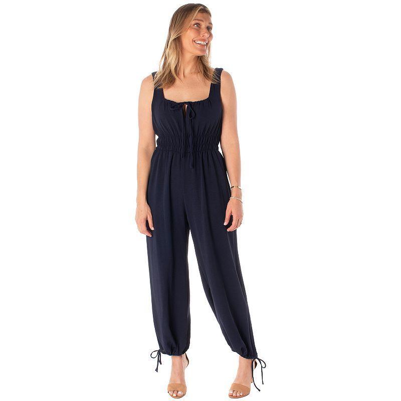 Womens Maison Tara Square Neck Drawstring Jumpsuit Blue product image