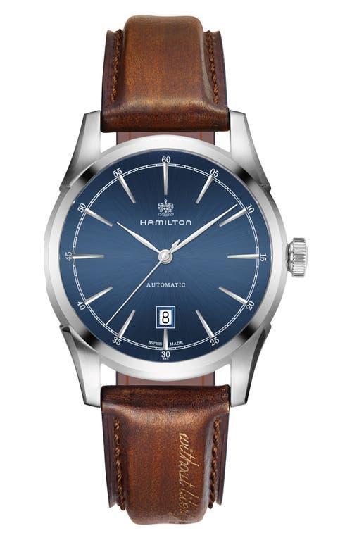 Hamilton Spirit of Liberty Automatic Leather Strap Watch, 42mm Product Image