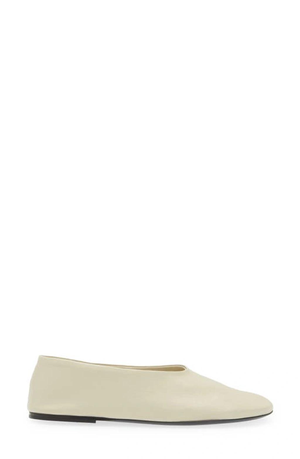 Marcy Leather Ballerina Flats In Off White Product Image