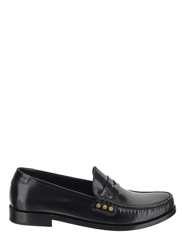 SAINT LAURENT Le Loafer Leather Moccasins In Black Product Image