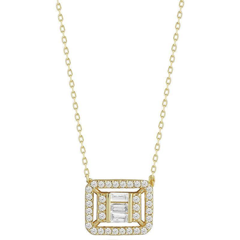 Sunkissed Sterling Cubic Zirconia Cluster Pendant Necklace, Womens Gold Product Image