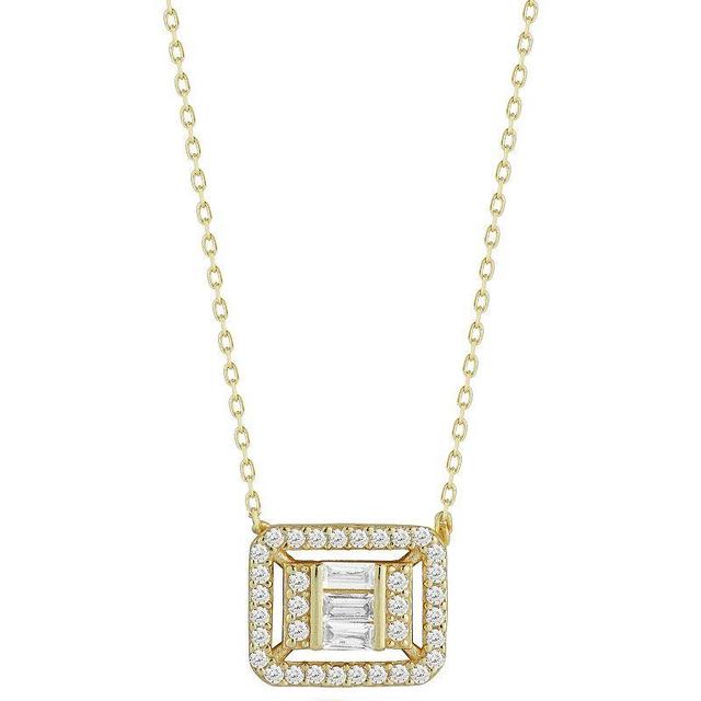 Sunkissed Sterling Cubic Zirconia Cluster Pendant Necklace, Womens Gold Tone Product Image