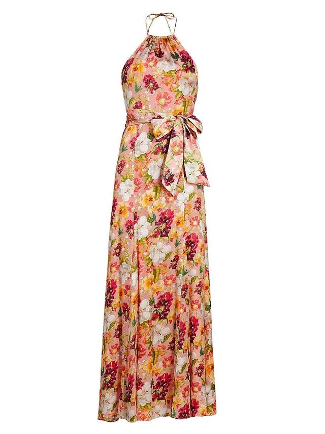 Womens Floral Halterneck Maxi Dress Product Image