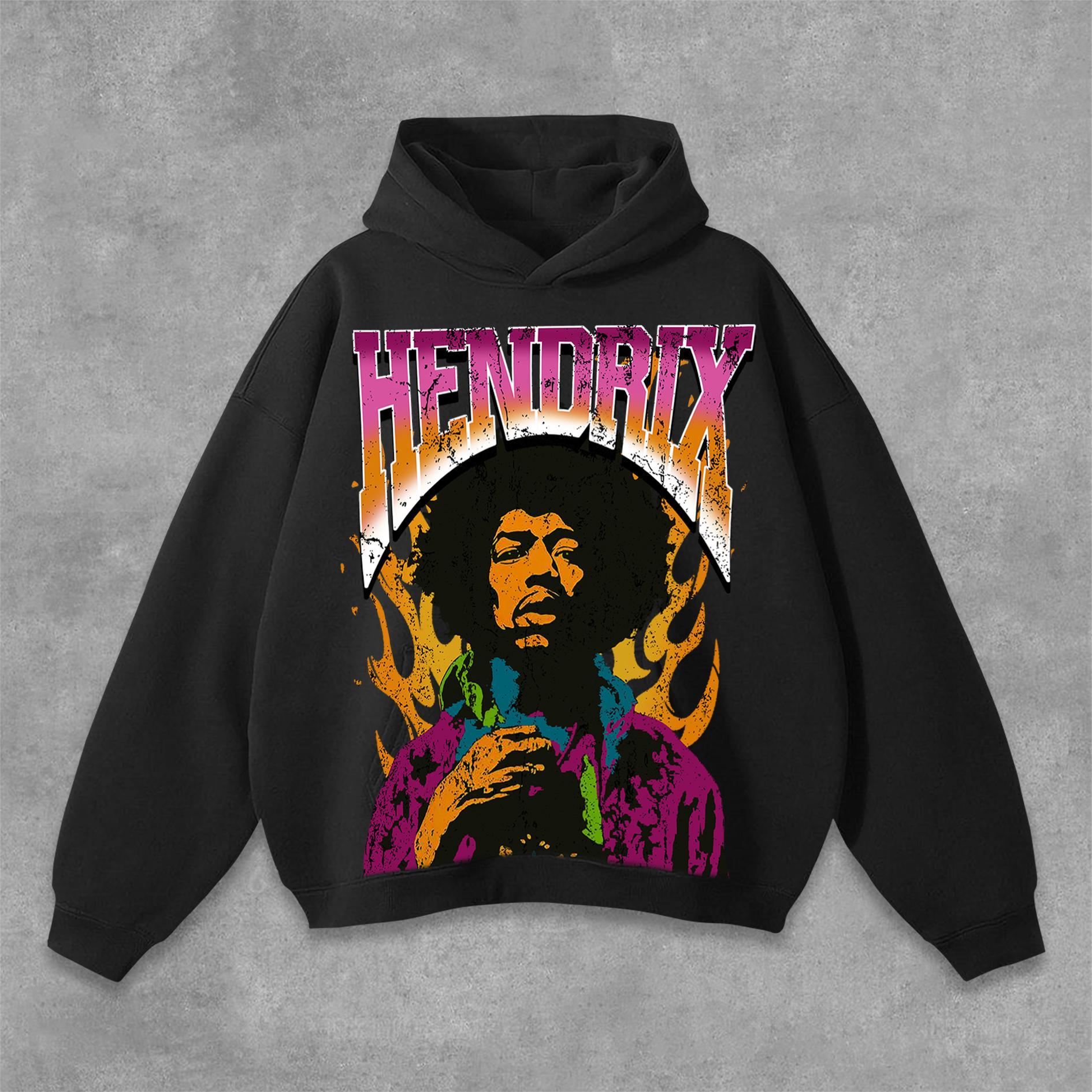 Jimi Hendrix Print Pocket Hoodie Product Image