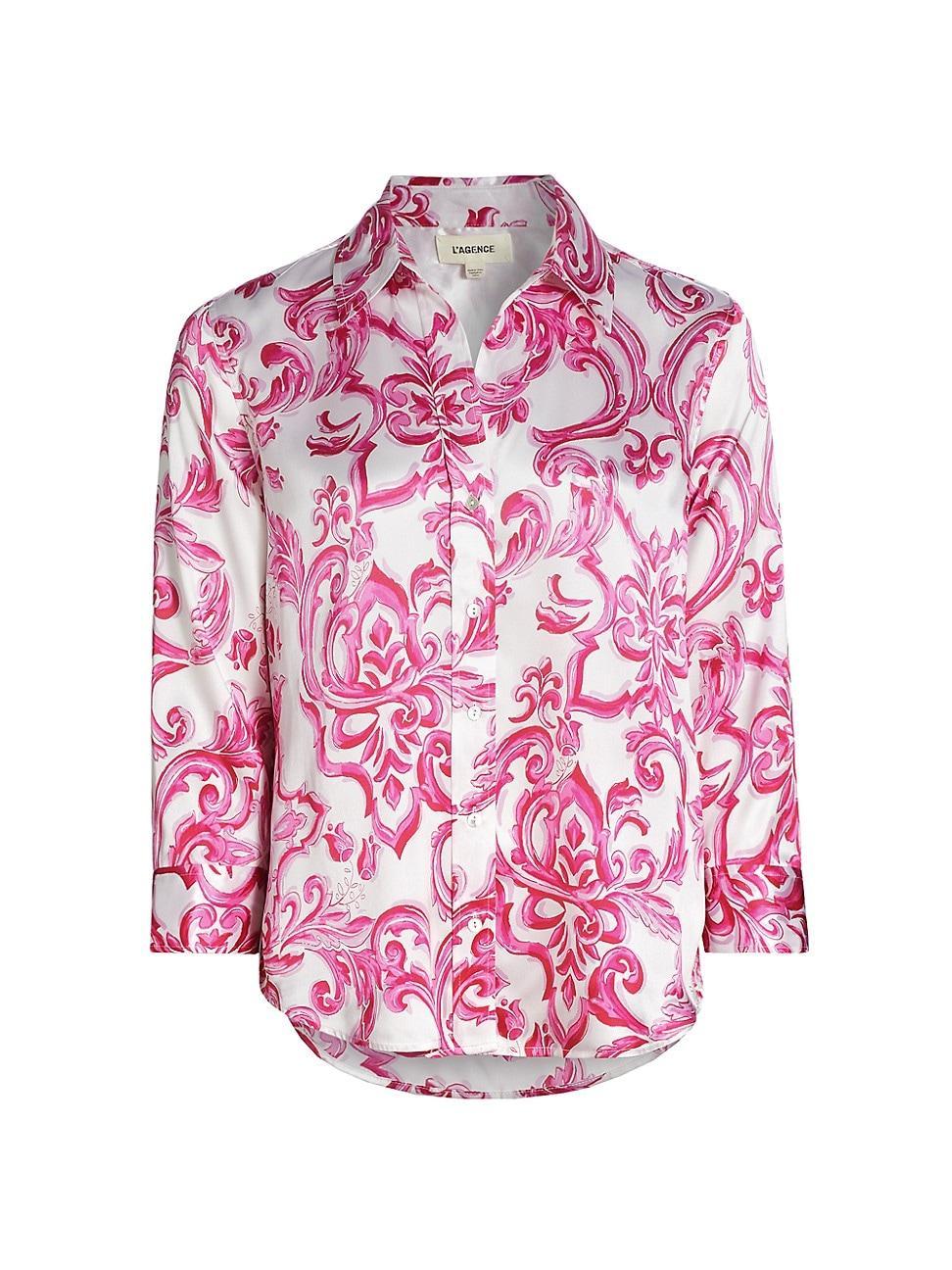 Womens Dani Printed Silk Blouse Product Image