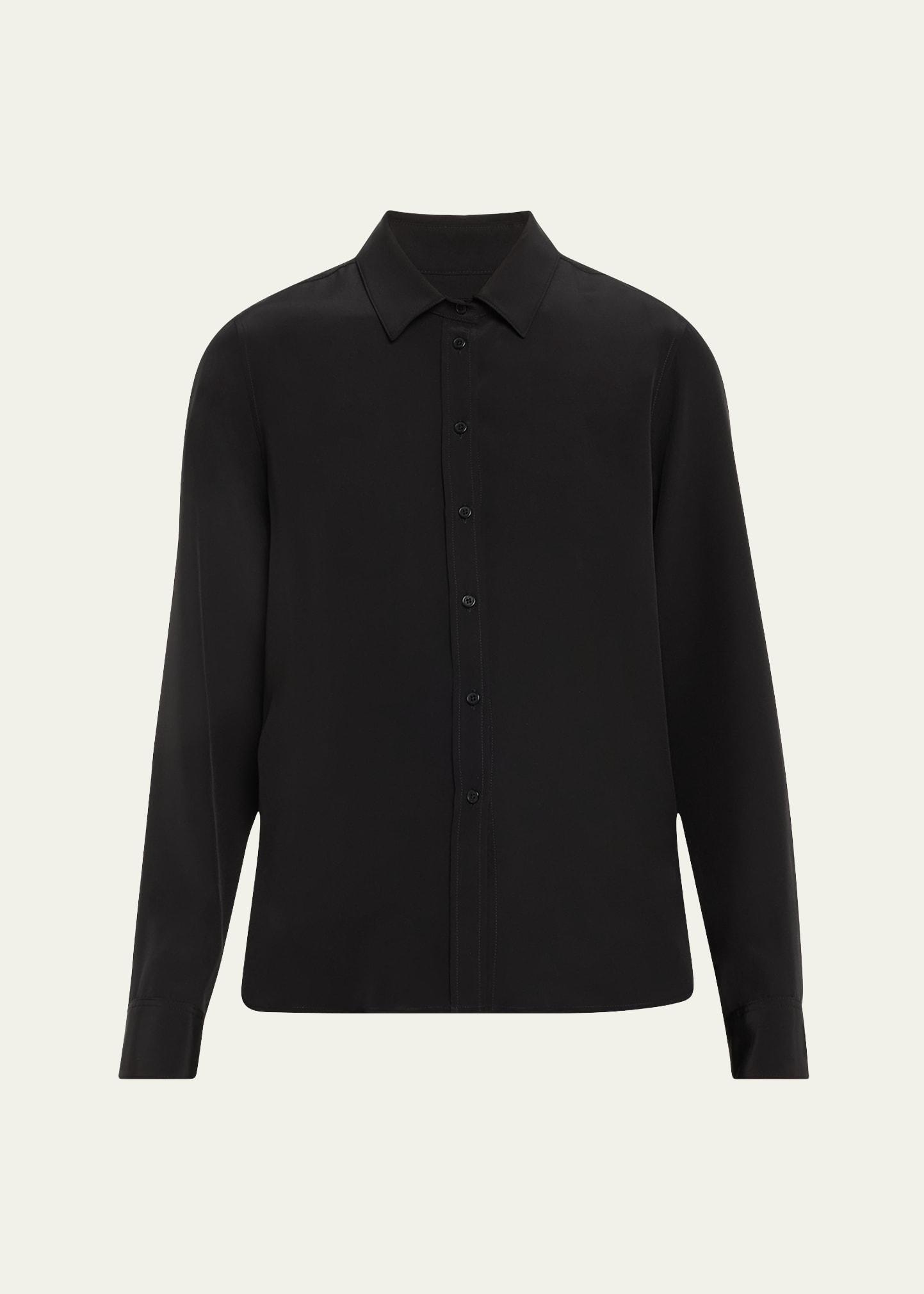 Gaia Silk Button-Front Shirt Product Image