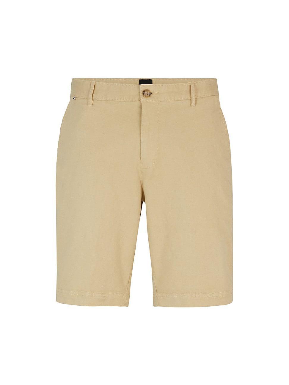 Mens Slim Fit Shorts in Stretch Cotton Twill Product Image