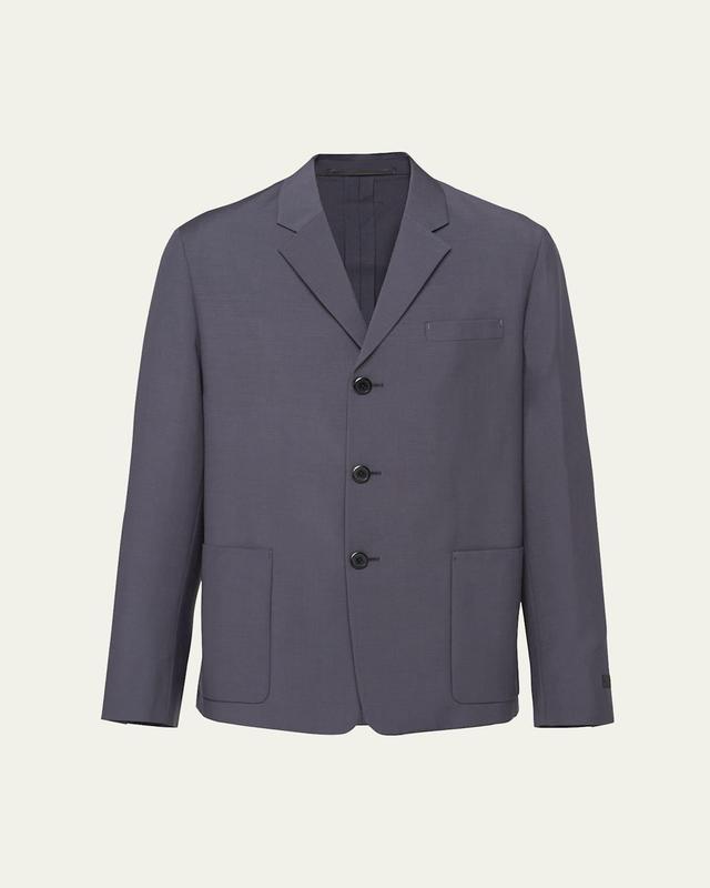 Mens Single Breasted Mohair Wool Jacket Product Image