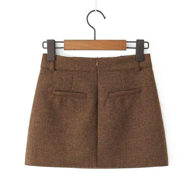 High Waist Mini A-Line Skirt Product Image