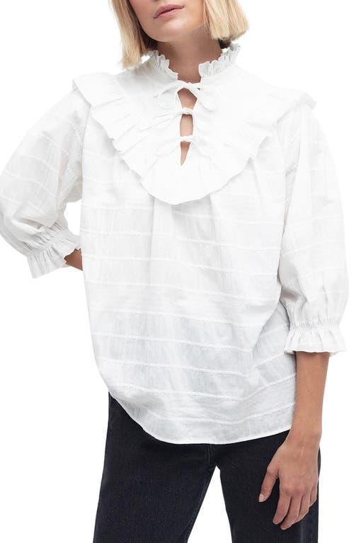 Barbour Kelburn Ruffle Tie Neck Cotton Top product image