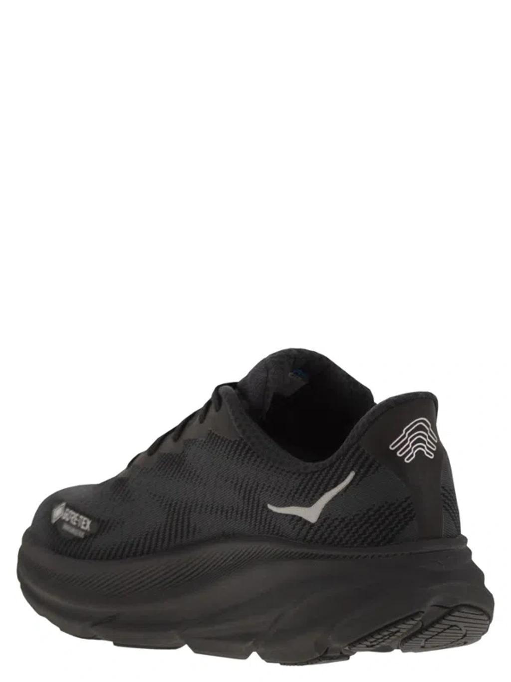 HOKA Clifton 9 Breathable Sports Shoe In Black Product Image