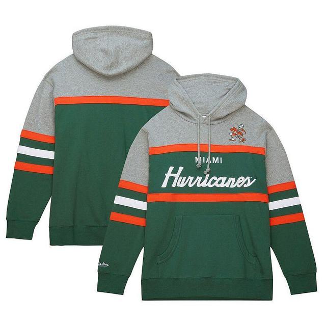 Mens Mitchell & Ness Green Miami Hurricanes Head Coach Pullover Hoodie Product Image