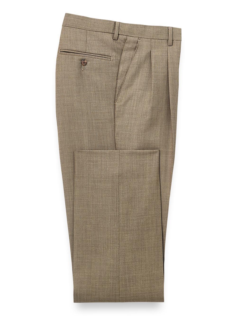 Wool Sharkskin Pleated Pants Product Image