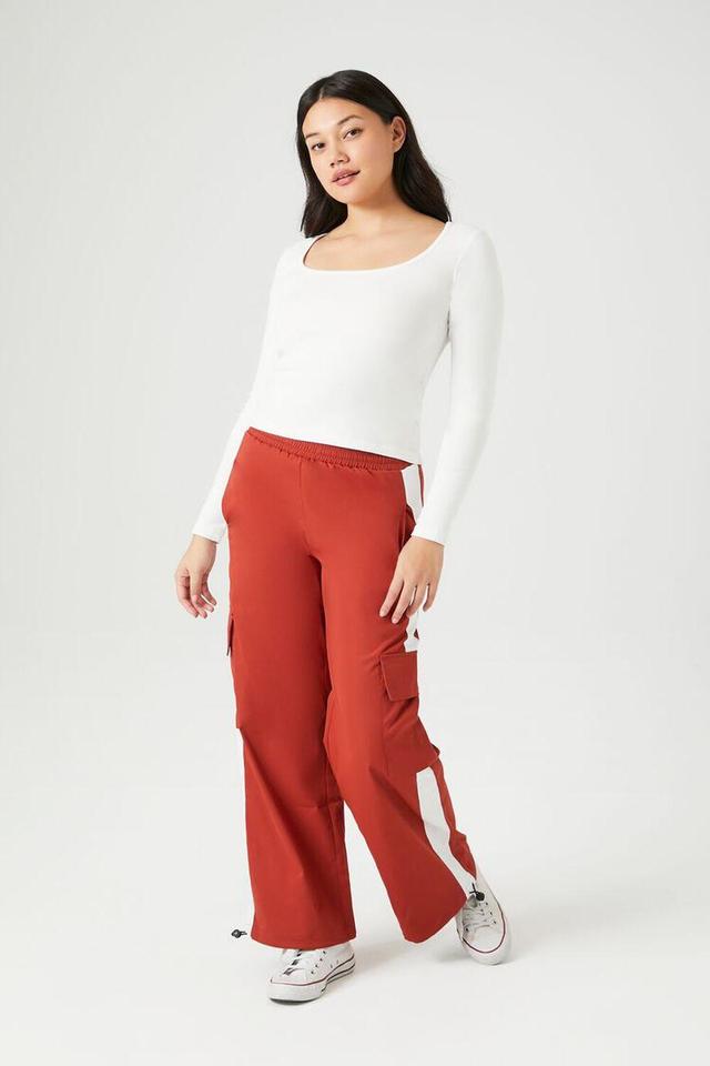 Twill Side-Striped Cargo Pants | Forever 21 Product Image