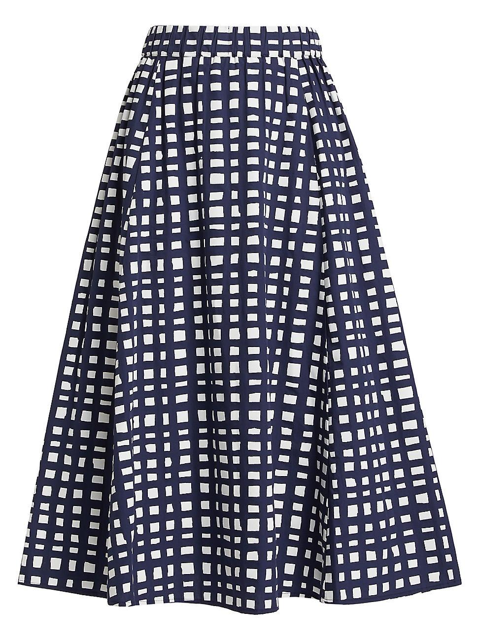 Womens Sasha Geometric Cotton A-Line Skirt Product Image