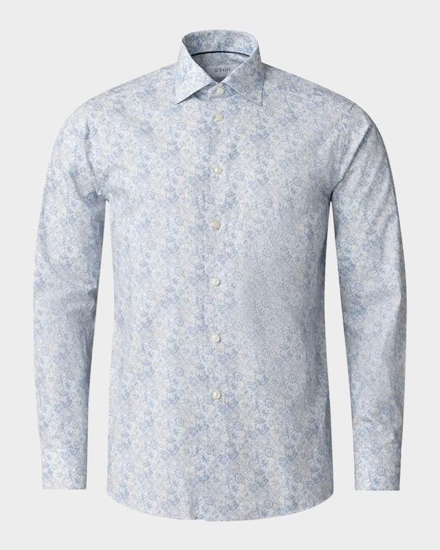 Men's Contemporary Fit Cotton Printed Sport Shirt Product Image