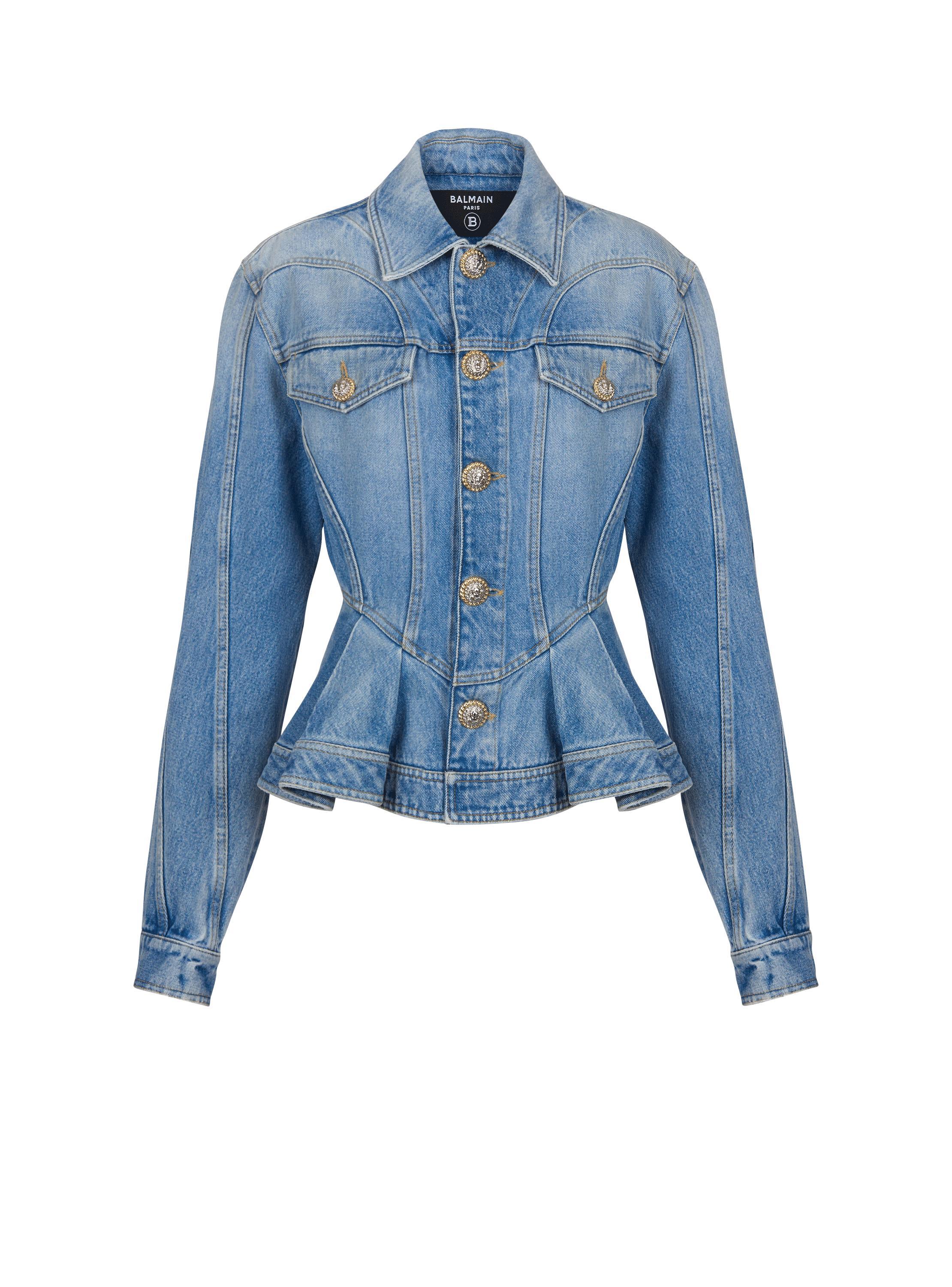 Pleated denim jacket product image