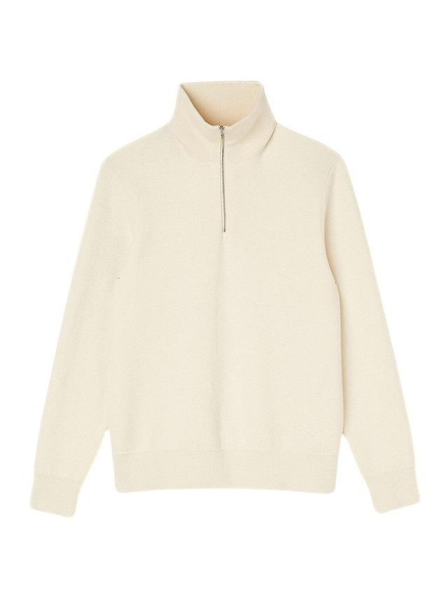 sandro Trucker Wool & Cotton Half Zip Sweater Product Image