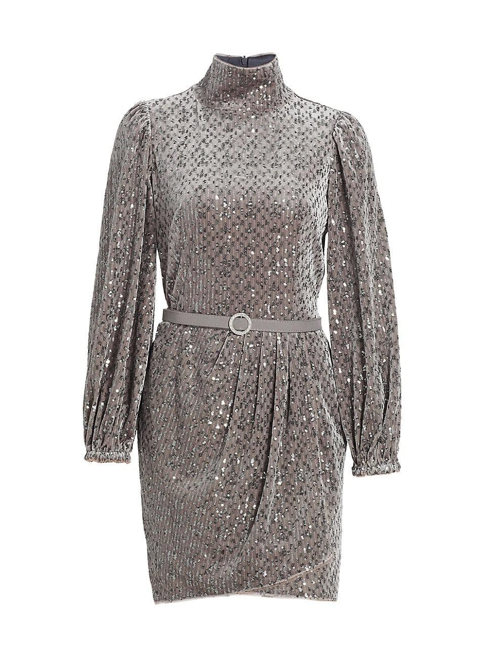 Womens Gianna Sequined Belted Dress Product Image