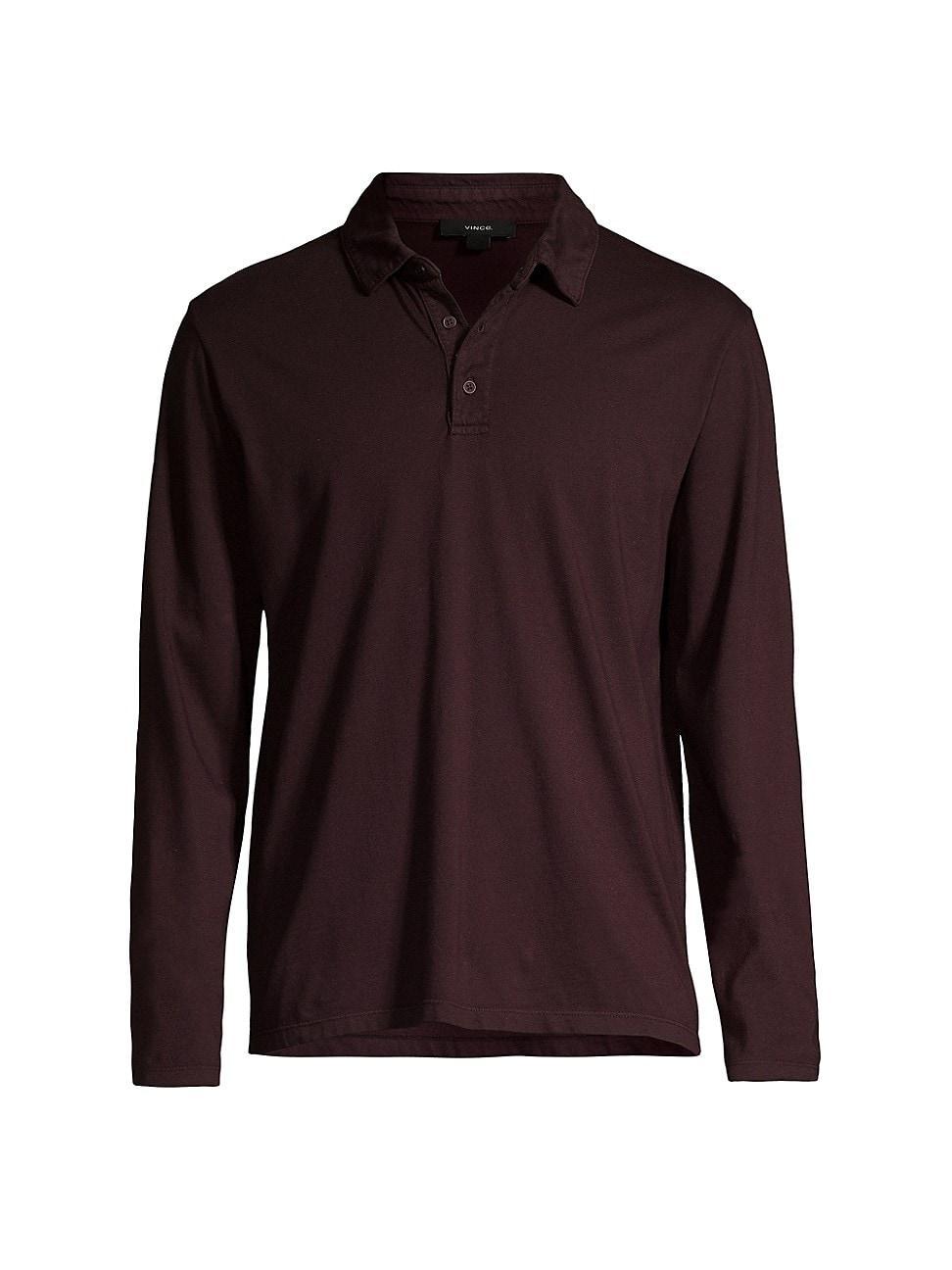 Vince Garment Dyed Long Sleeve Polo Product Image