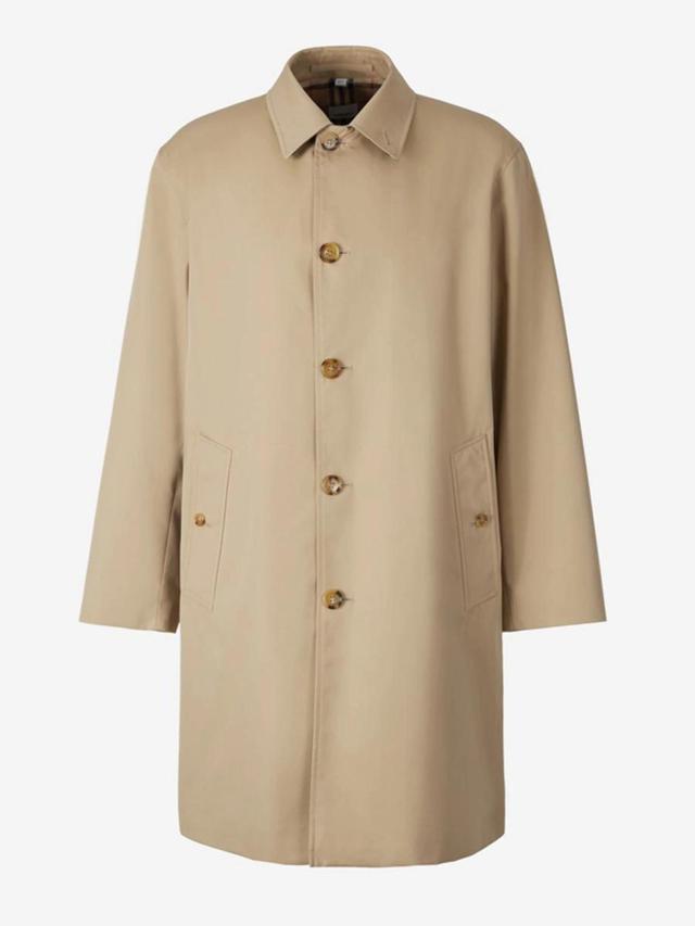 BURBERRY Cotton Gabardine Coat In Classic Collar Product Image