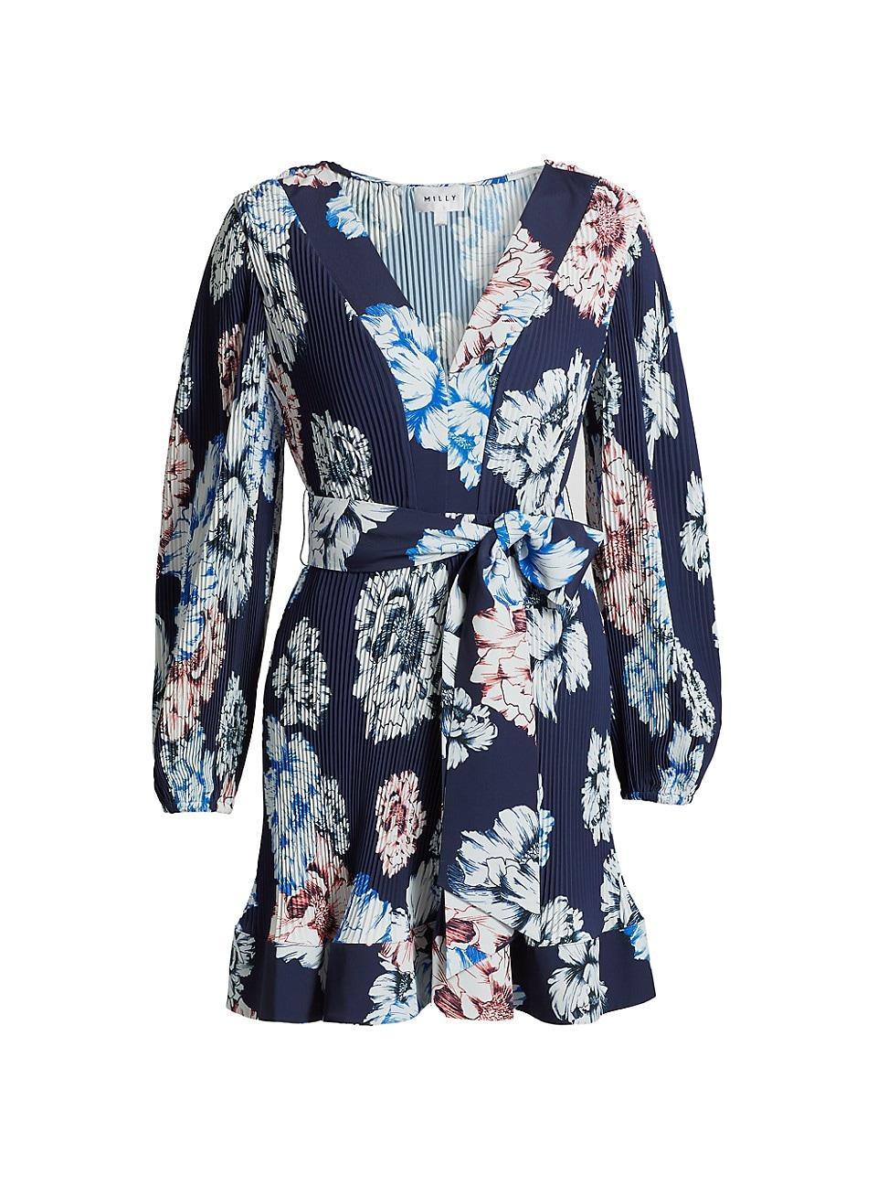 Womens Liv Floral Pleated Midi-Dress Product Image