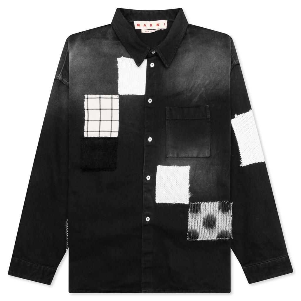 Patchwork Shirt - Black Male Product Image