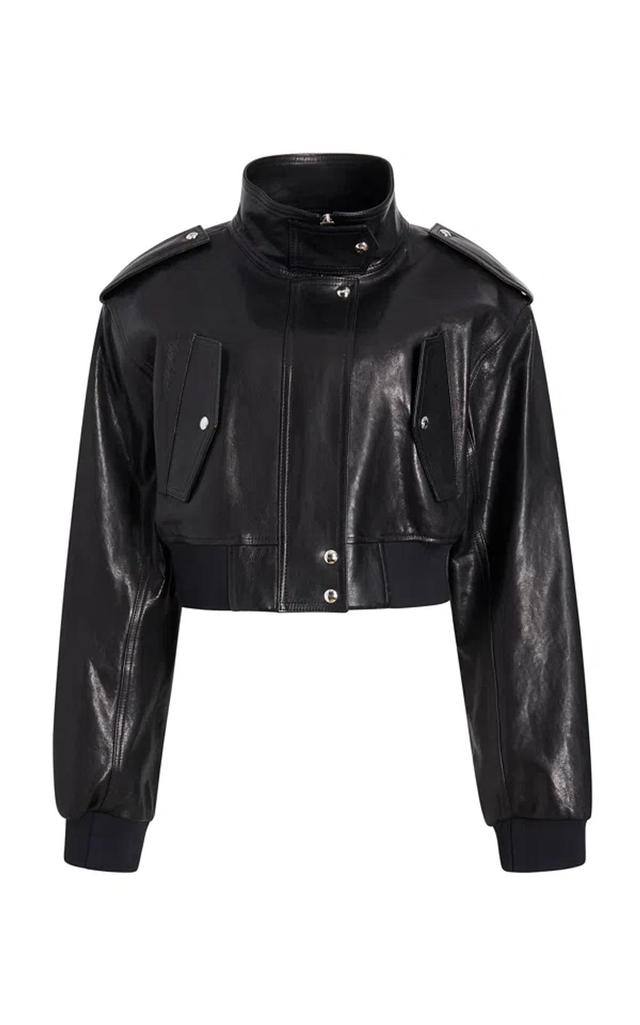 KHAITE Kember Leather Moto Jacket In Black Product Image