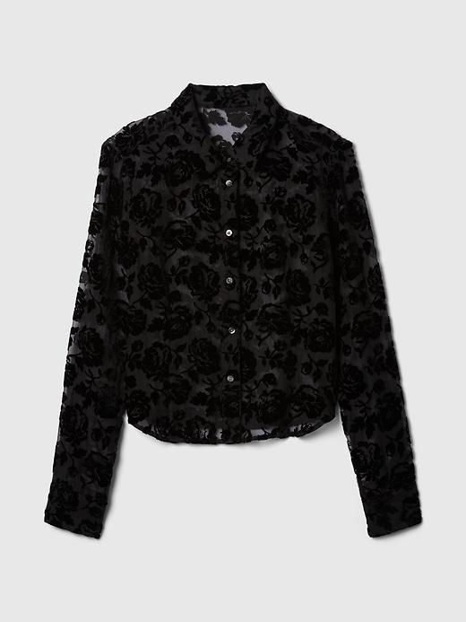 Cropped Velvet Shirt Product Image