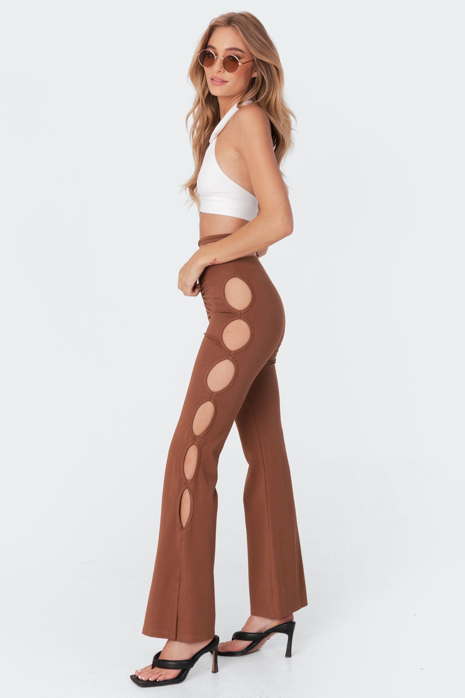 Adina Cut-Out Flared Pants Product Image