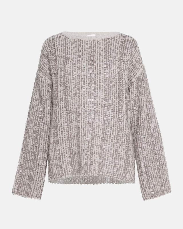 Cashmere Open-Weave Sequin Sweater Product Image