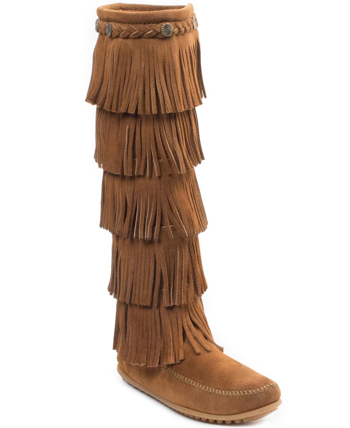 Minnetonka 5-Layer Fringe Suede Boots Product Image