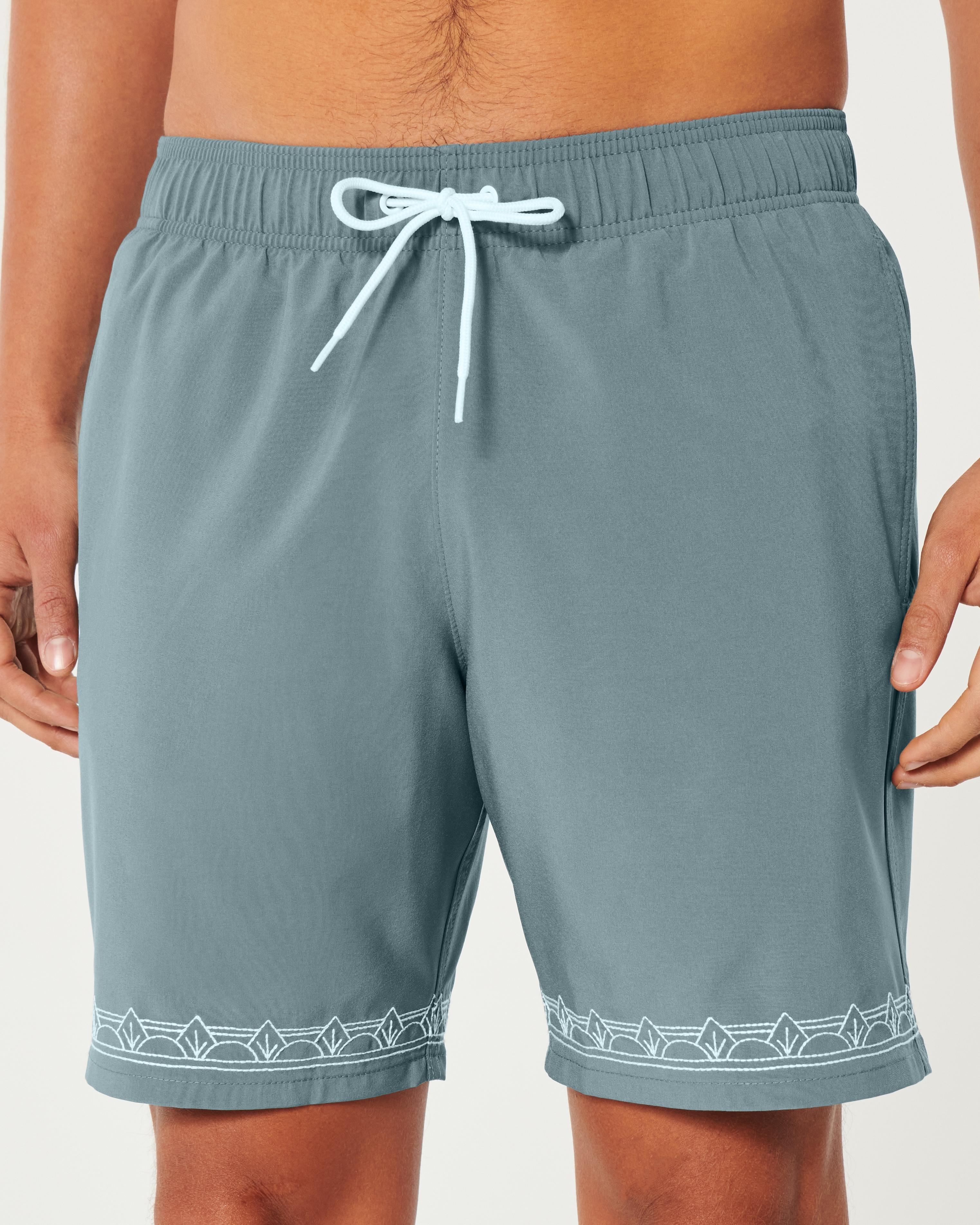 Embroidered Guard Swim Trunks 7" Product Image