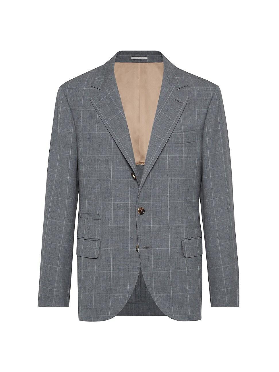 Mens Super 120s Virgin Wool Overcheck Jacket Product Image