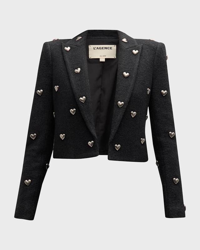 Jen Cropped Blazer with Hearts  Product Image