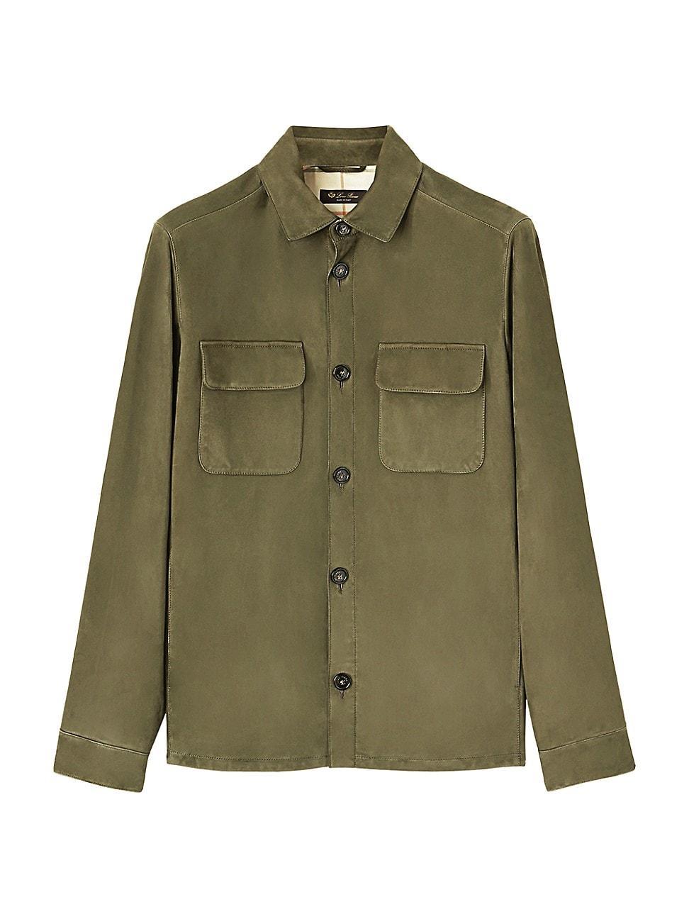 Mens Solid Suede Overshirt Product Image