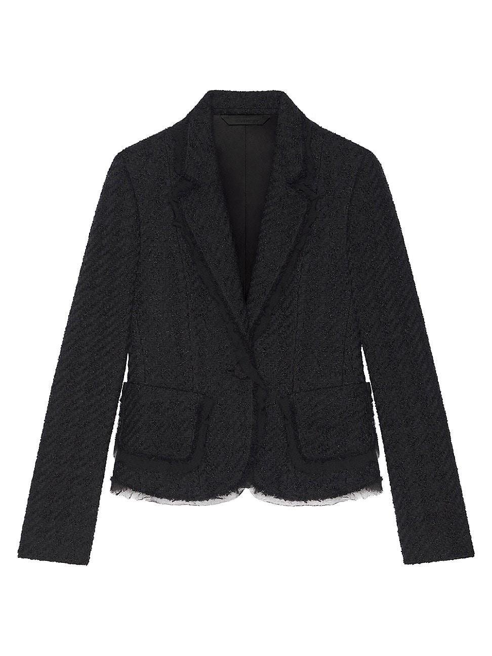 Womens Jacket In Houndstooth Tweed Product Image