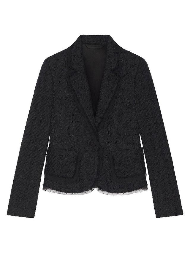 Womens Jacket In Houndstooth Tweed Product Image