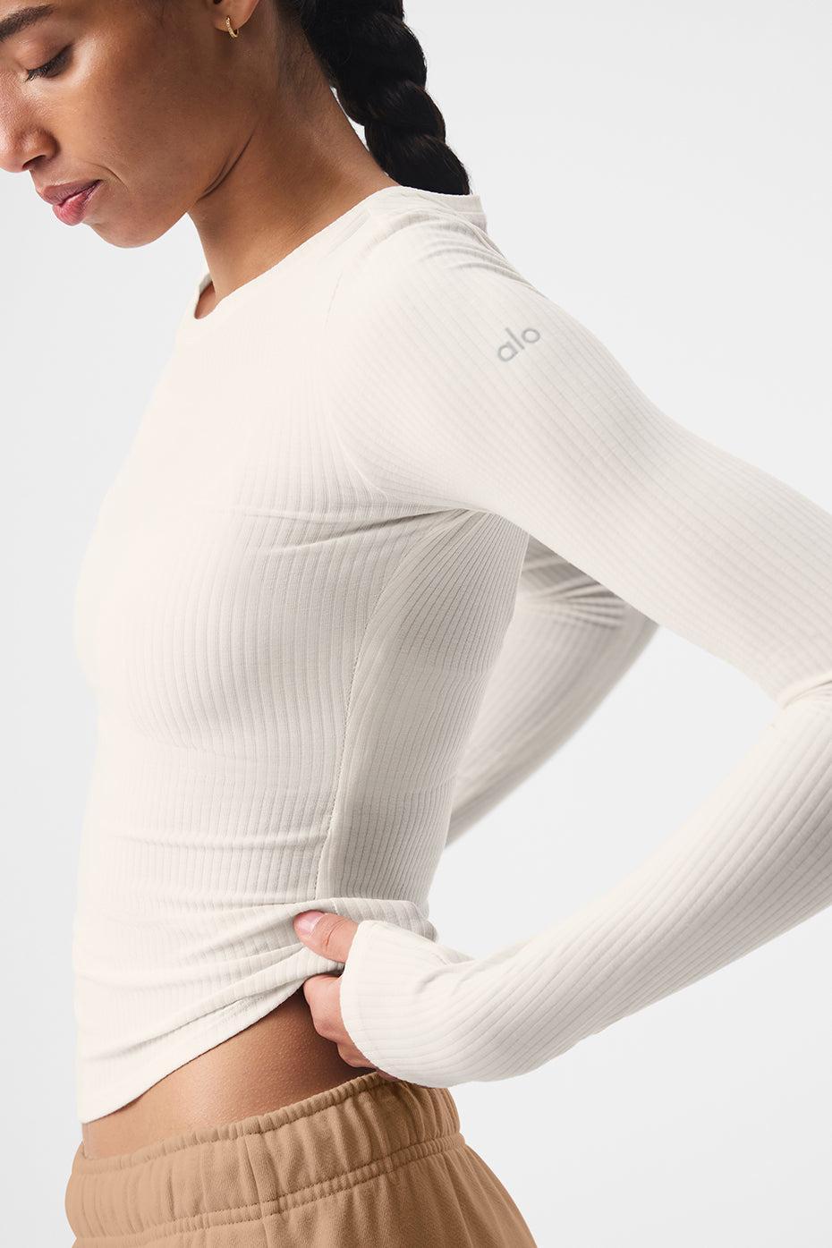 Ribbed Sea Coast Long Sleeve - Ivory Female Product Image