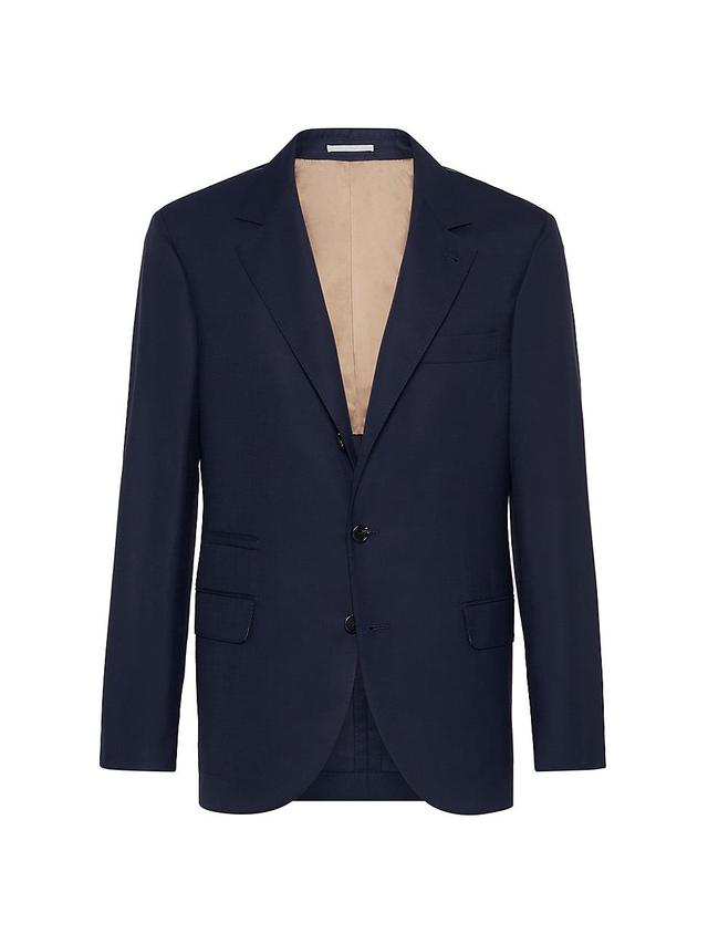 Mens Virgin Wool And Silk Lightweight Hopsack Blazer Product Image